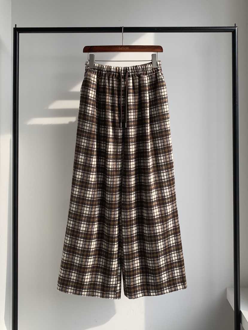 DAVICHI韓國代購㊣女士新款推薦人氣真品熱賣休閑休閑褲格子DAVICHI休閑褲