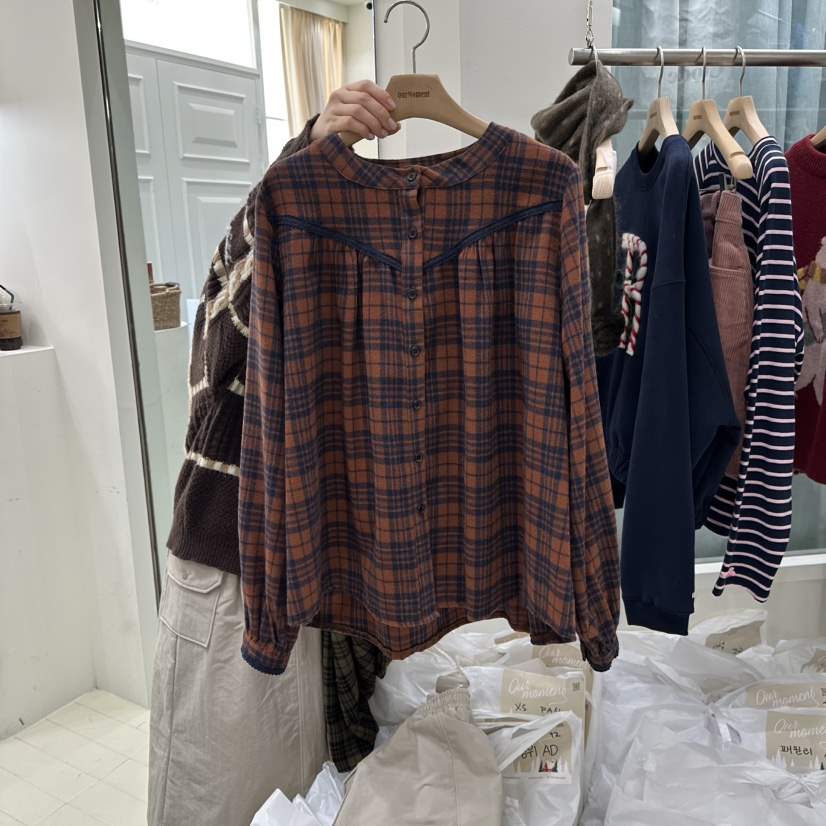 OURMOMENT東大門㊣直郵女士新款真品熱賣25秋冬休閑襯衫蕾絲衫OURMOMENT襯衫/蕾絲衫