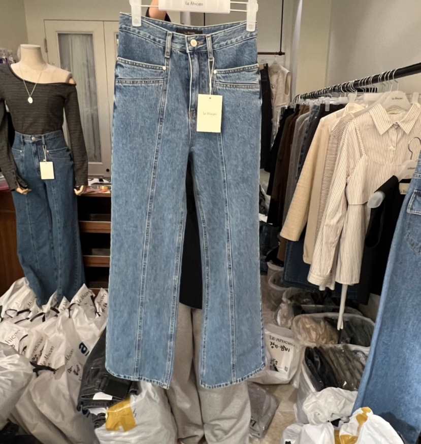 LE AHICON韓國直郵㊣女裝新款人氣真品25秋冬推薦牛仔褲加絨Le Ahicon牛仔褲