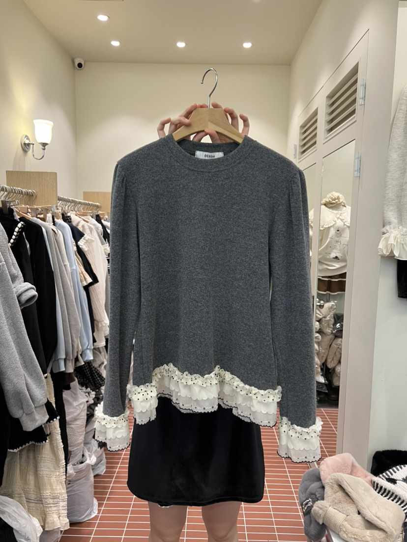 BE&amp;BE韓國代購㊣女裝新款推薦人氣休閑25秋冬熱賣長袖T恤BE&be長袖T恤