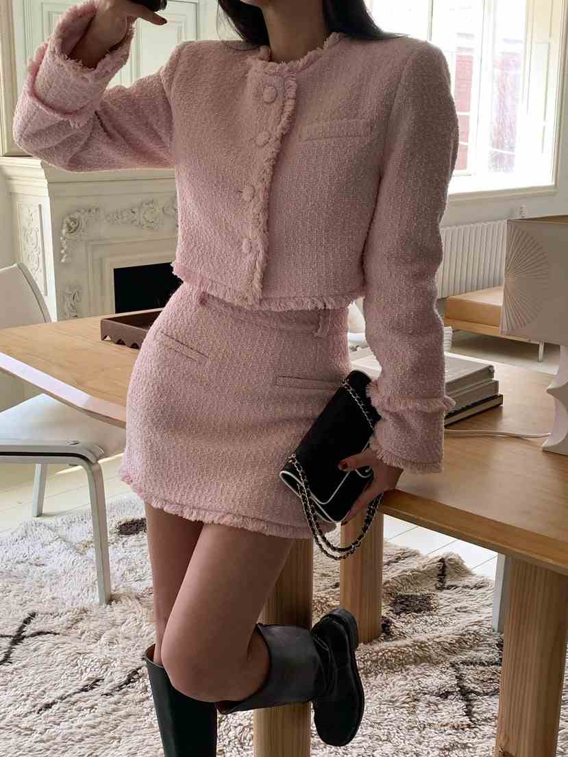 REVE CITE-L東大門㊣代購女士新款職業休閑時尚短裙粗花呢REVE CITE短裙