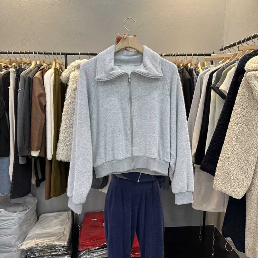 FLAMME TOIT東大門㊣直郵女士新品熱賣時尚職業夾克加絨拉鏈FLAMME TOIT夾克