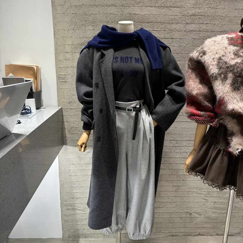 JUNI韓國代購㊣女裝新品推薦職業時尚人氣中長款大衣涂層雙層my juni中長款大衣