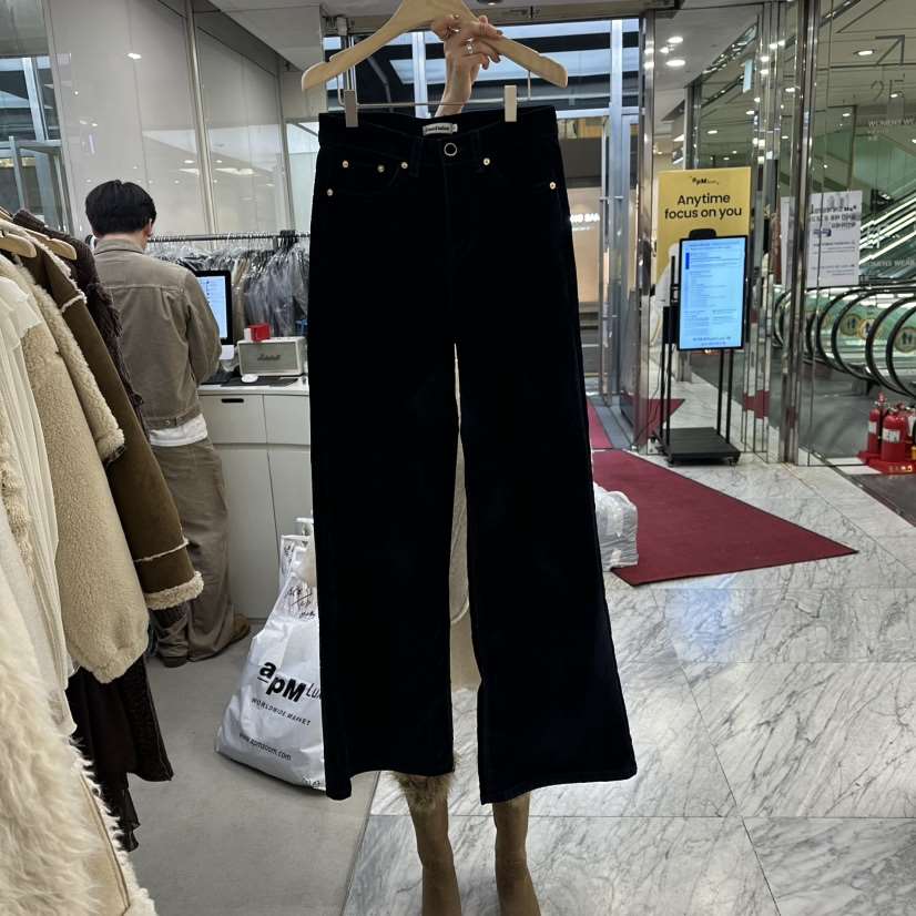 FOUNDATION東大門㊣直郵女裝新款職業25秋冬人氣休閑褲天鵝絨FOUNDATION休閑褲