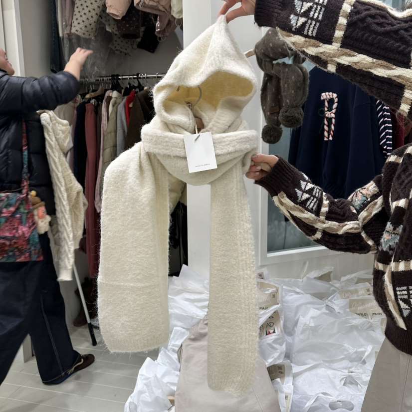 OURMOMENT韓國代購㊣女士新款真品25秋冬時尚熱賣休閑圍巾披肩OURMOMENT圍巾/披肩