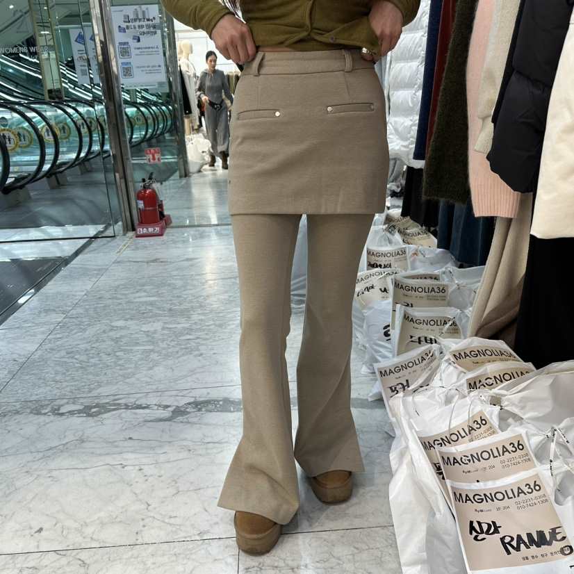 MAGNOLIA36-L東大門㊣實拍女士新款職業時尚25秋冬裙褲加絨絎縫MAGNOLIA36-L裙褲