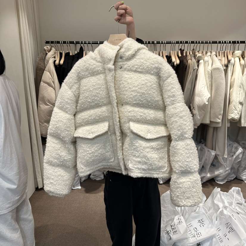 LE BUTTER韓國直郵㊣女士新款熱賣25秋冬短款羽絨服羊毛鴨絨LE BUTTER短款羽絨服