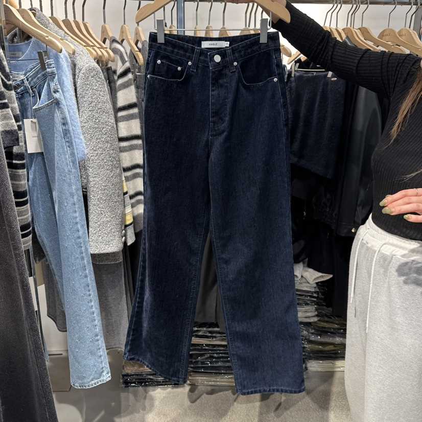 HABLE東大門㊣直郵女裝新品推薦25秋冬熱賣休閑牛仔褲天鵝絨HABLE牛仔褲
