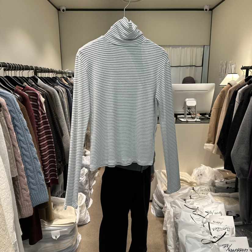 RE STOCK東大門㊣代購女裝新款推薦熱賣真品人氣25秋冬長袖T恤RE STOCK長袖T恤