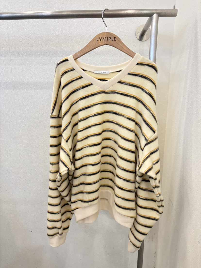LUMIPLE東大門㊣實拍女裝新款熱賣人氣25秋冬時尚衛衣加絨條紋LUMIPLE衛衣