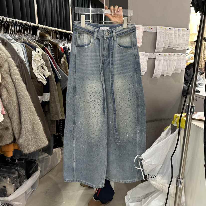 MOMAZU東大門㊣代購女裝新品職業推薦熱賣真品25秋冬牛仔褲加絨MOMAZU牛仔褲