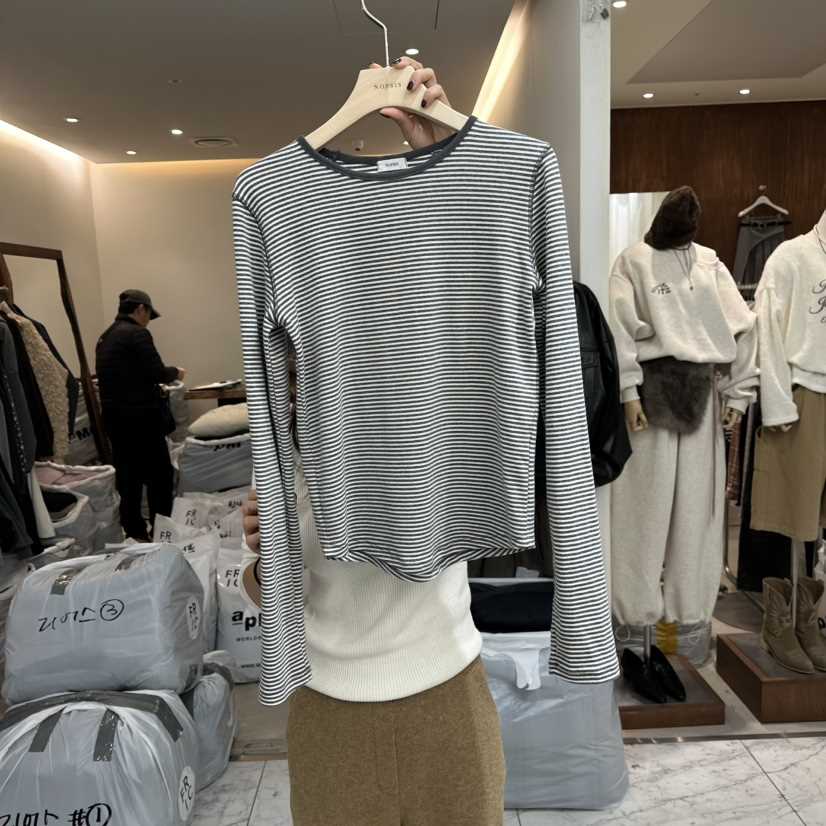 NOPSIS東大門㊣直郵女裝新款25秋冬推薦職業人氣真品長袖T恤NOPSIS長袖T恤