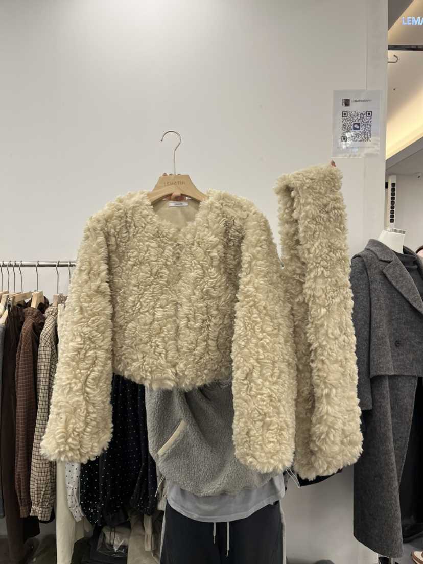 LEMATIN韓國代購㊣女裝新款真品職業人氣25秋冬夾克短款圍巾LEMATIN夾克