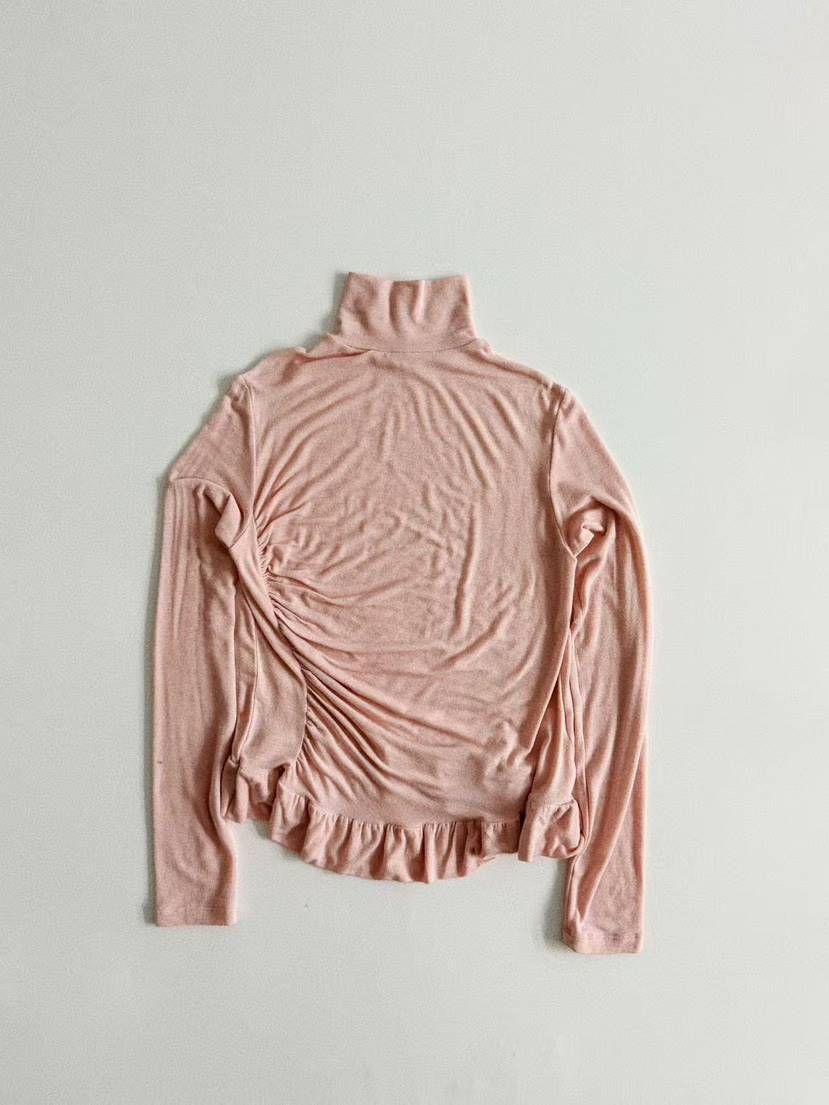 OLI SEOUL東大門㊣直郵女士新款時尚25秋冬休閑長袖T恤褶皺OLI SEOUL長袖T恤