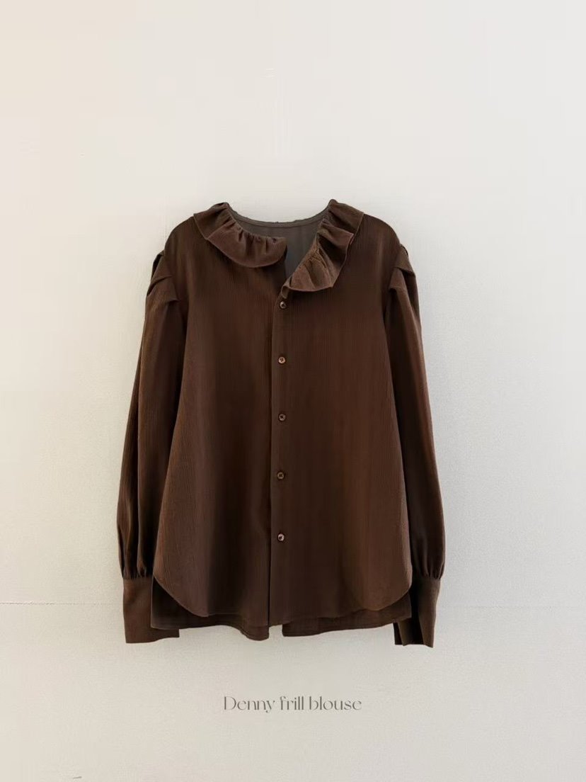 OLI SEOUL韓國直郵㊣女裝新款時尚推薦25秋冬職業襯衫蕾絲衫OLI SEOUL襯衫/蕾絲衫