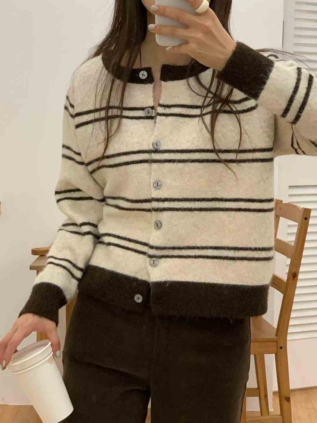 TDOUBLEJ韓國代購㊣女士新款25秋冬人氣推薦時尚職業針織衫TDOUBLEJ針織衫