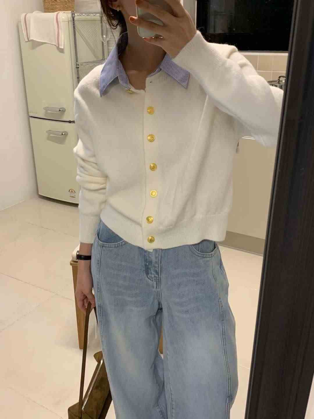 TDOUBLEJ東大門㊣直郵女士新款25秋冬熱賣推薦時尚針織衫紐扣TDOUBLEJ針織衫