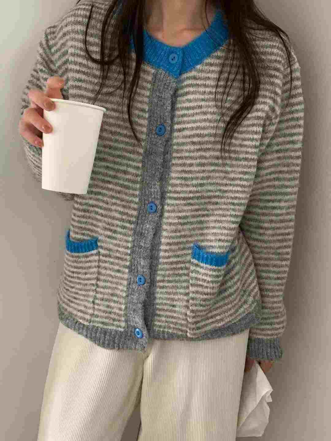 TDOUBLEJ韓國直郵㊣女裝新品人氣時尚職業熱賣推薦針織衫開衫TDOUBLEJ針織衫