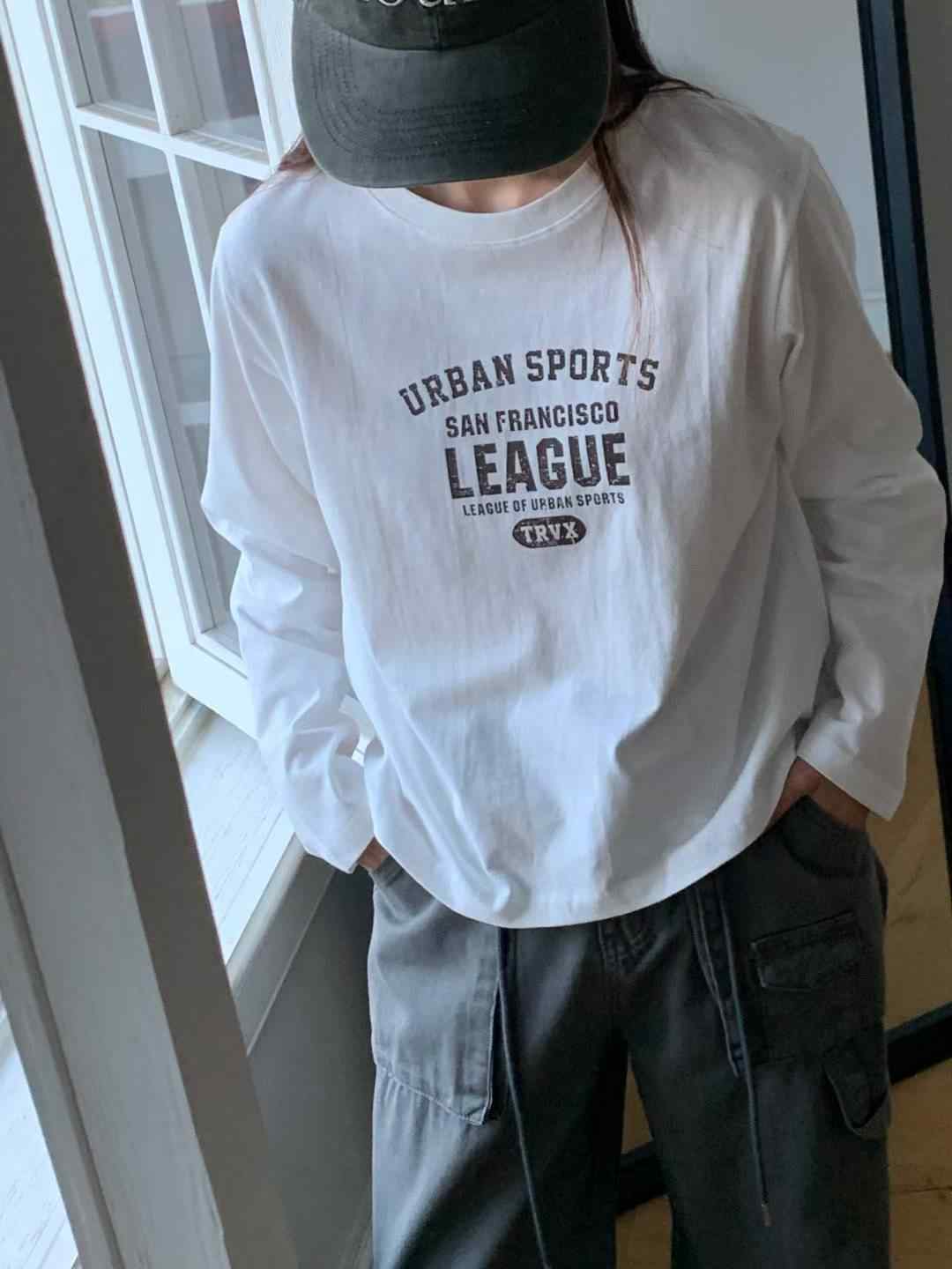 TDOUBLEJ韓國直郵㊣女士新款時尚休閑人氣職業25秋冬長袖T恤TDOUBLEJ長袖T恤