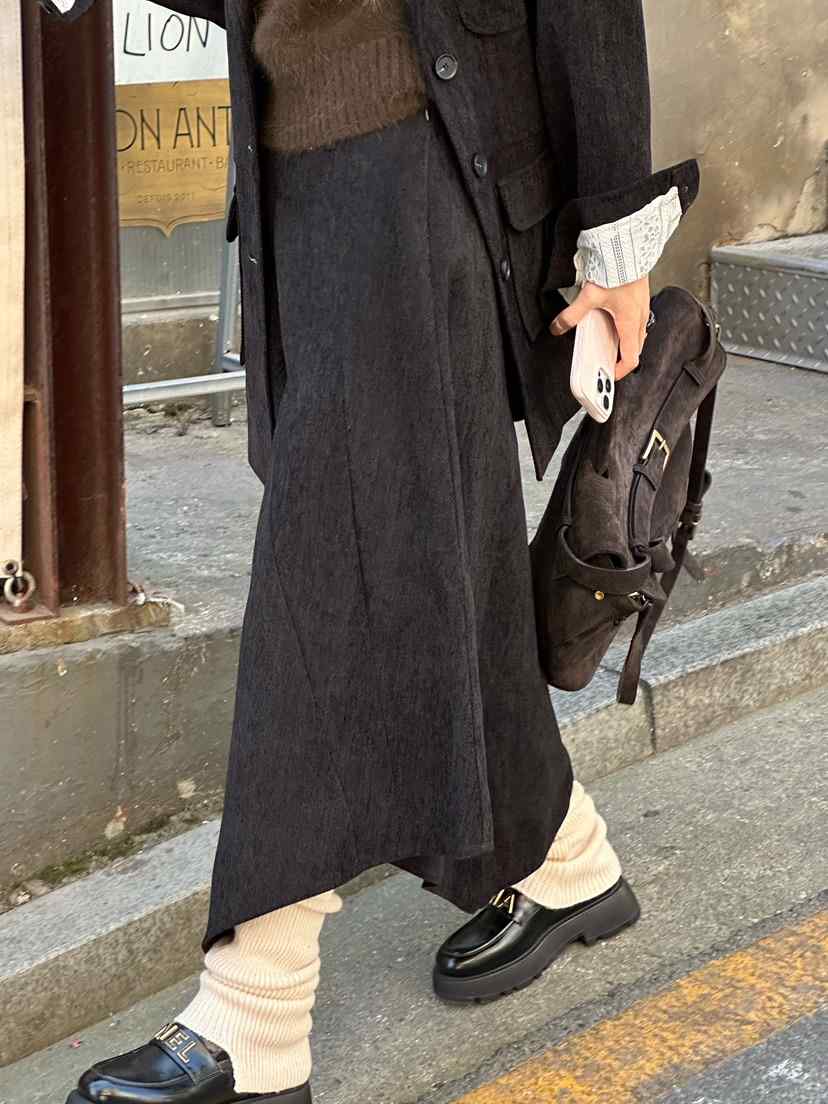 ZEROZERO韓國代購㊣女士新款時尚職業真品休閑長裙復古喇叭ZEROZERO長裙