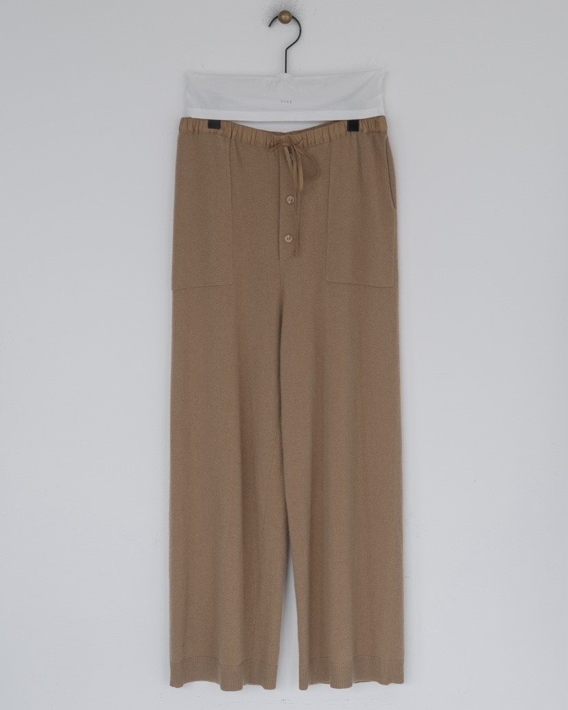 HONG-P韓國代購㊣女士新款真品職業25秋冬休閑褲針織褲紐扣HONG-P休閑褲