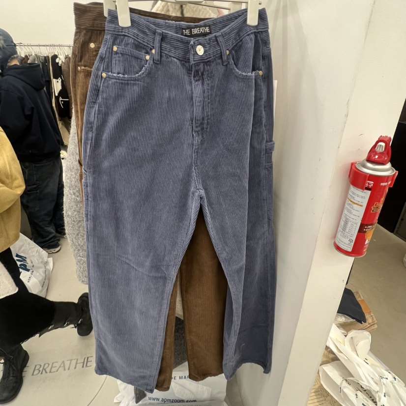 BREATHE東大門㊣代購女士新品時尚25秋冬休閑褲不含腰帶燈芯絨BREATHE休閑褲