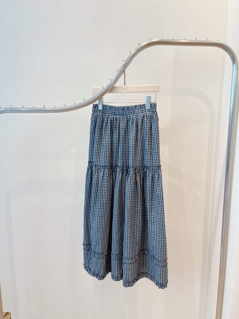 OVE東大門㊣代購女裝新品真品推薦25秋冬職業休閑熱賣長裙格子OVE長裙