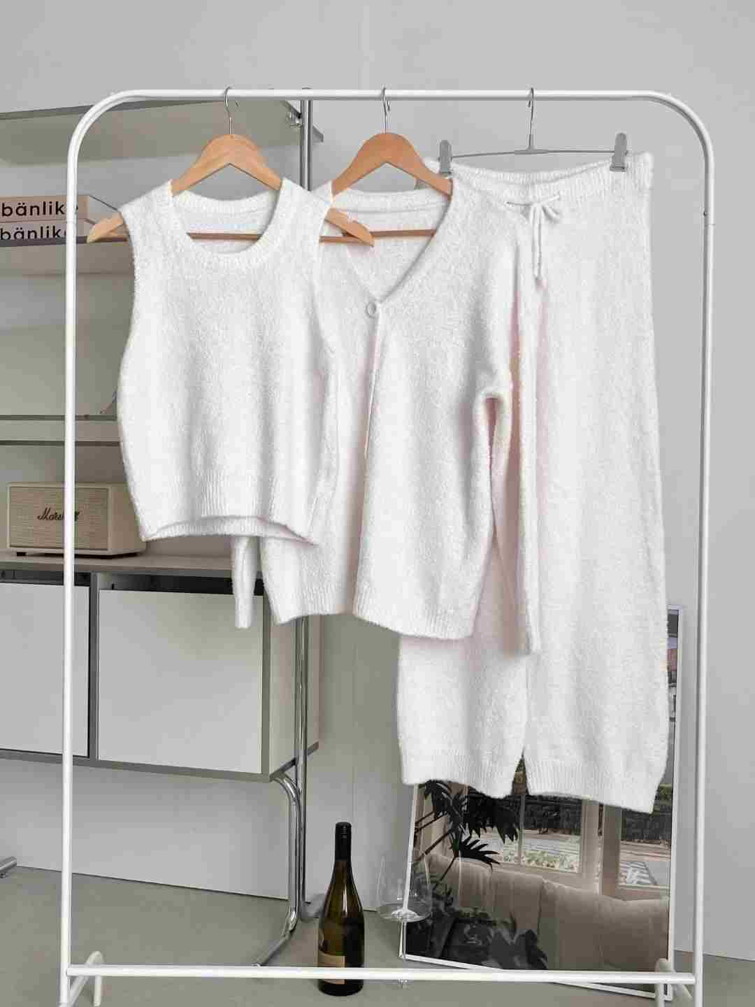 VICTORIA-P韓國直郵㊣女士新品熱賣真品休閑人氣睡衣三件套VICTORIA睡衣