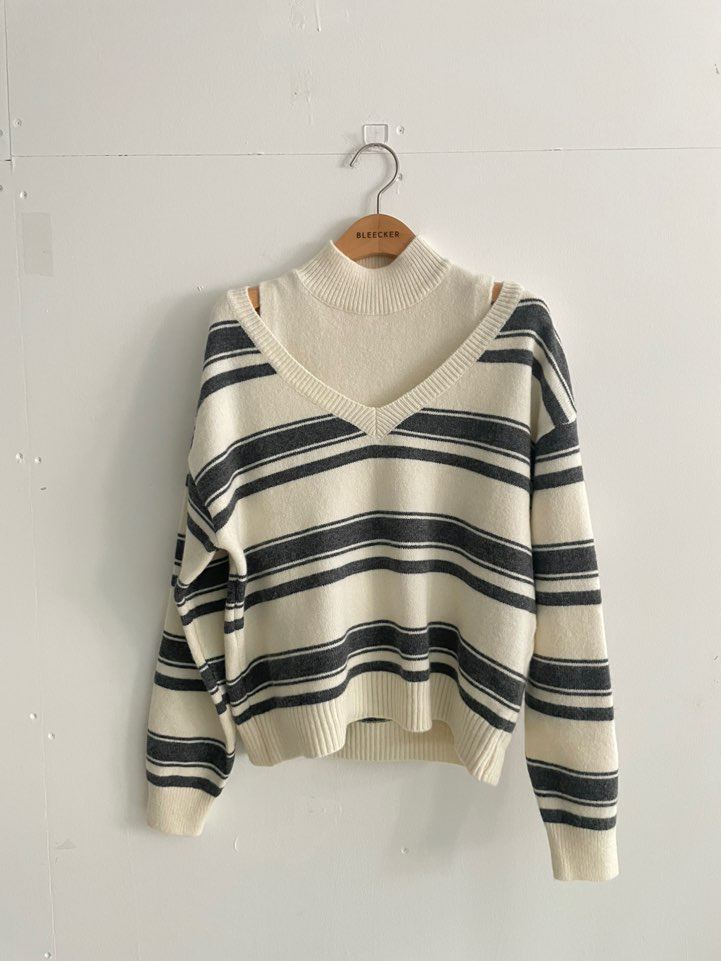 BLEECKER東大門㊣實拍女士新品休閑25秋冬人氣職業真品針織衫BLEECKER針織衫