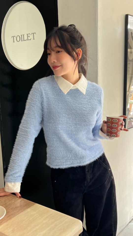 HEY/TO SEWING韓國代購㊣女士新品真品人氣時尚針織衫安哥拉BY HEY/TO SEWING針織衫