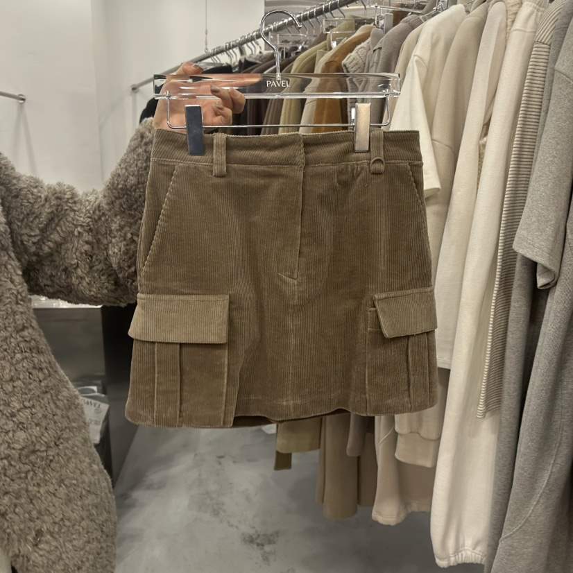 PAVEL韓國代購㊣女士新款休閑職業推薦時尚真品人氣裙褲燈芯絨PAVEL裙褲