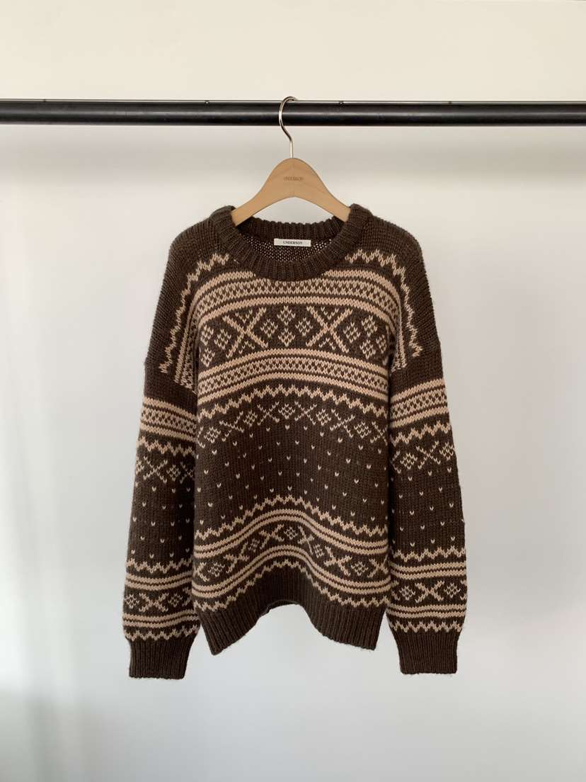 UNDERSON東大門㊣代購女裝新品時尚25秋冬休閑職業真品毛衣UNDERSON毛衣