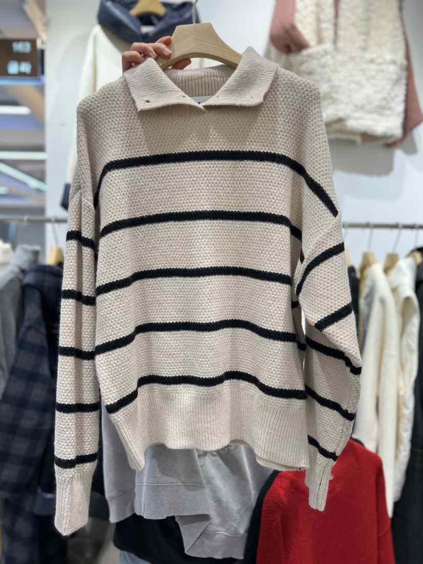 OLA東大門㊣代購女裝新品時尚熱賣推薦25秋冬針織衫高領紐扣mellor/OLA針織衫