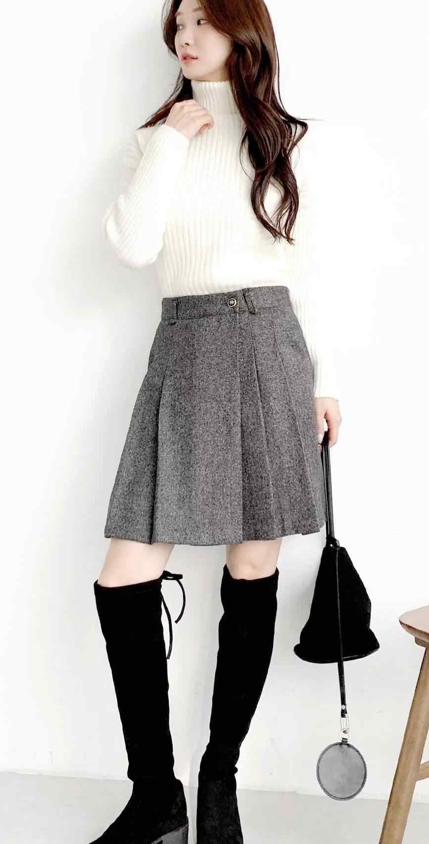 삐삐韓國直郵㊣女裝新款推薦職業時尚25秋冬人氣休閑裙褲褶裥Pager裙褲