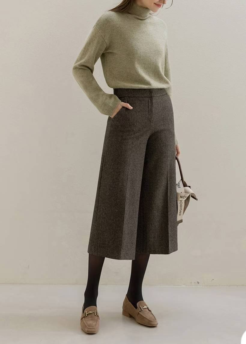 삐삐韓國直郵㊣女裝新品真品職業人氣休閑25秋冬休閑褲人字紋Pager休閑褲