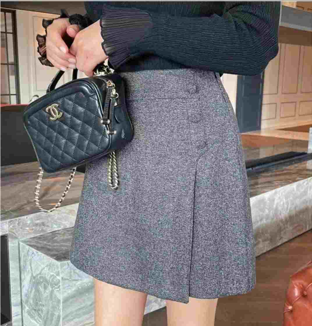 삐삐東大門㊣直郵女士新款休閑真品推薦25秋冬裙褲裹身裙羊毛Pager裙褲