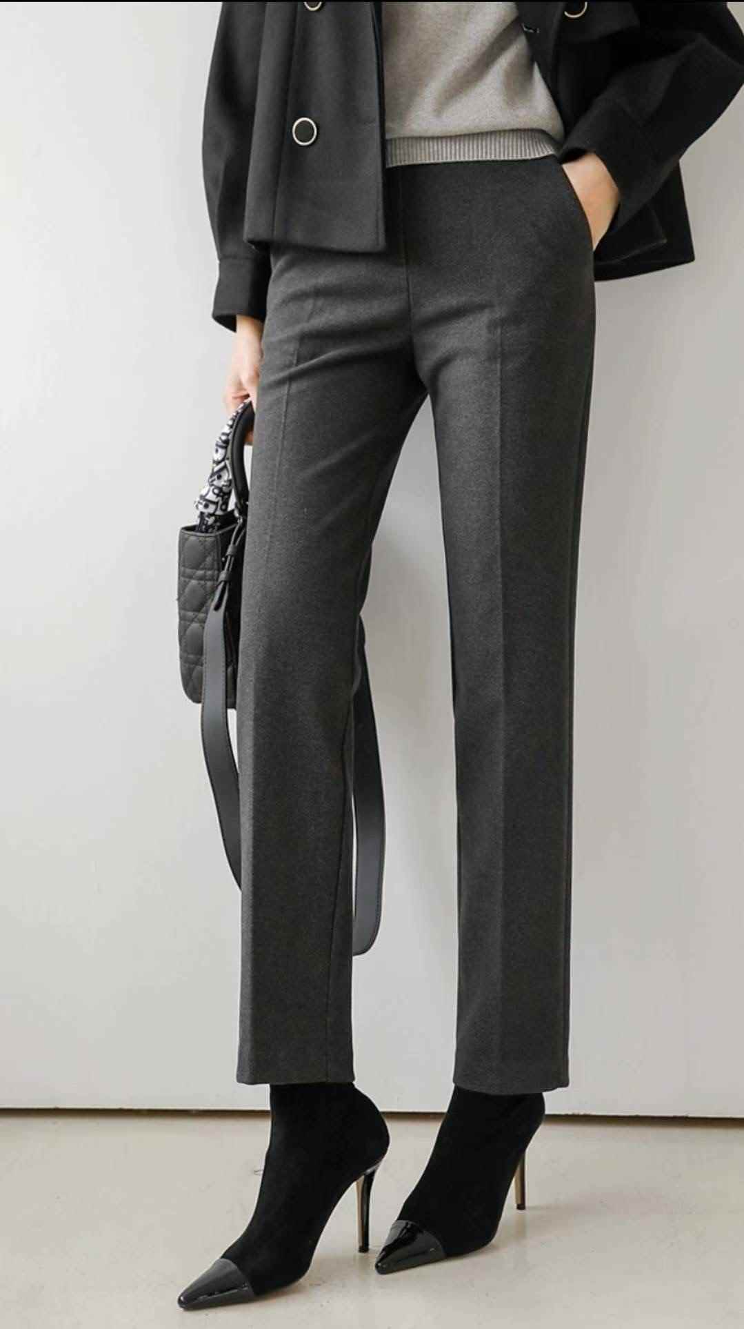 삐삐東大門㊣代購女裝新品人氣職業時尚休閑休閑褲抓絨修身Pager休閑褲