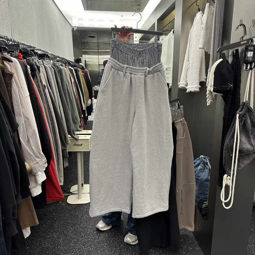 NUEUN東大門㊣實拍女士新品25秋冬休閑推薦職業時尚休閑褲抓絨NUEUN/SEEOT休閑褲