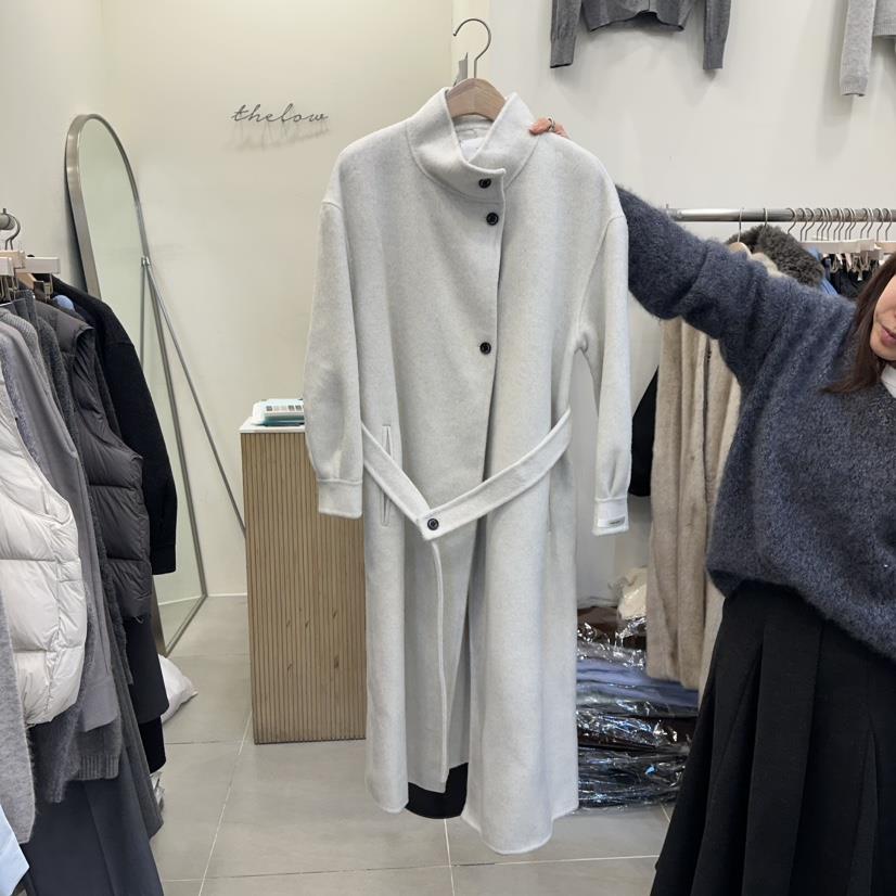 THE LOW韓國直郵㊣女士新款職業真品25秋冬中長款大衣套裝THE LOW中長款大衣