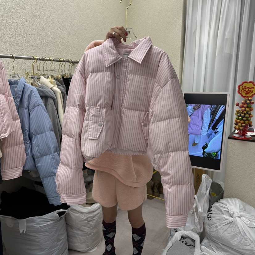 DRAWING韓國代購㊣女裝新品推薦熱賣時尚真品人氣短款羽絨服DRAWING短款羽絨服