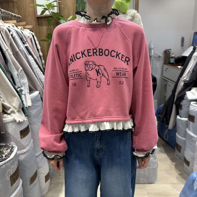 MARI CO東大門㊣代購女士新品休閑推薦職業衛衣假兩件褶裥MARI CO衛衣