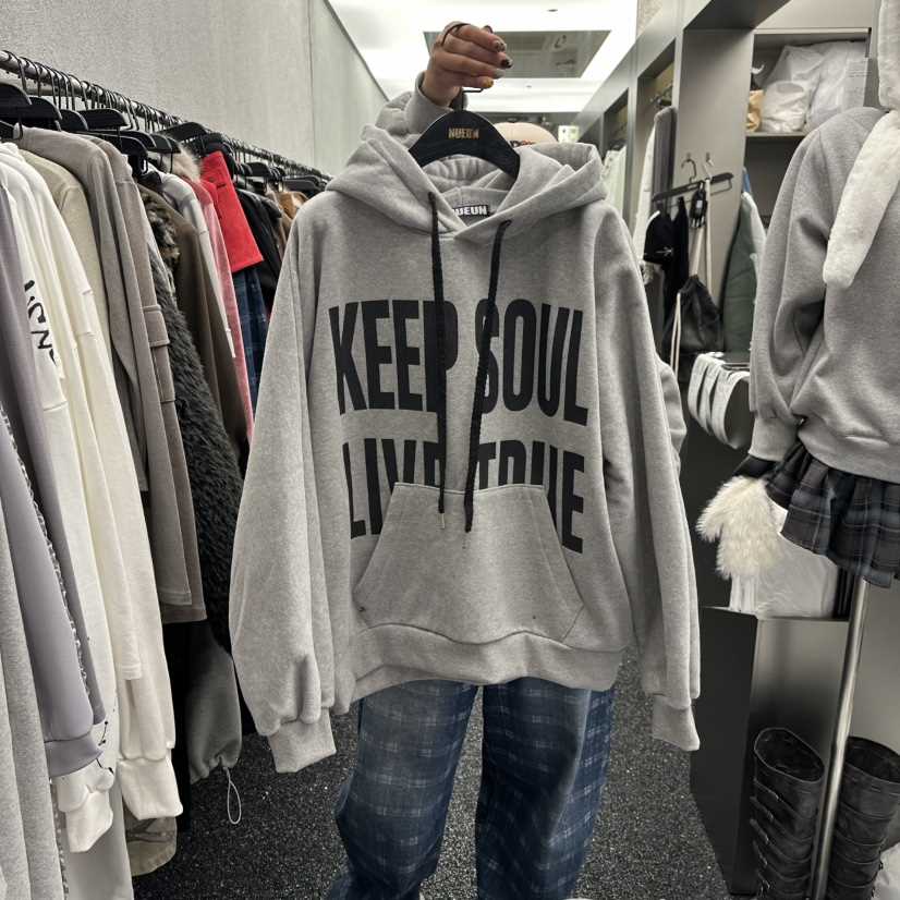 NUEUN東大門㊣代購女士新品人氣推薦職業25秋冬衛衣連帽衫加絨NUEUN/SEEOT衛衣