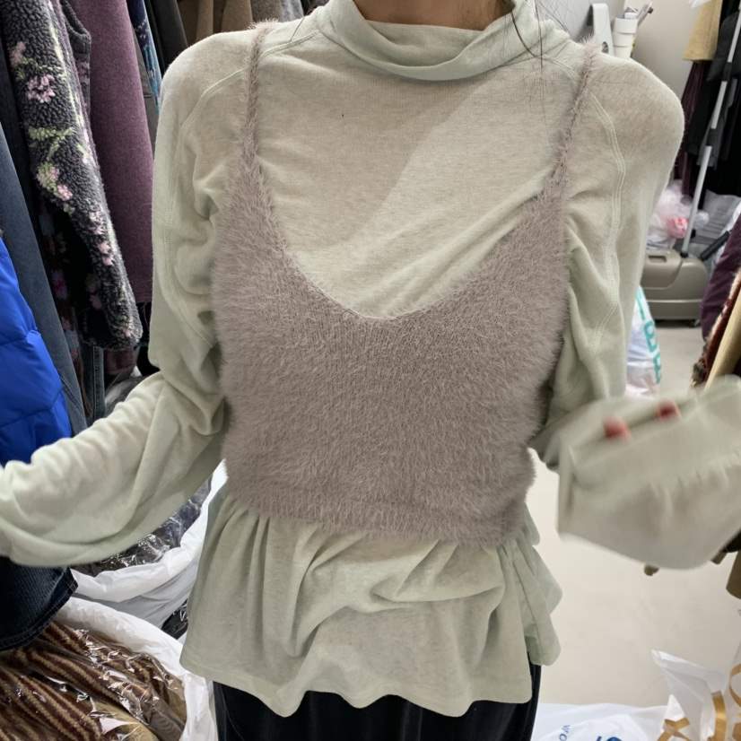 SOLD OUT東大門㊣直郵女裝新款時尚人氣吊帶背心不含內搭絨SOLD OUT吊帶/背心