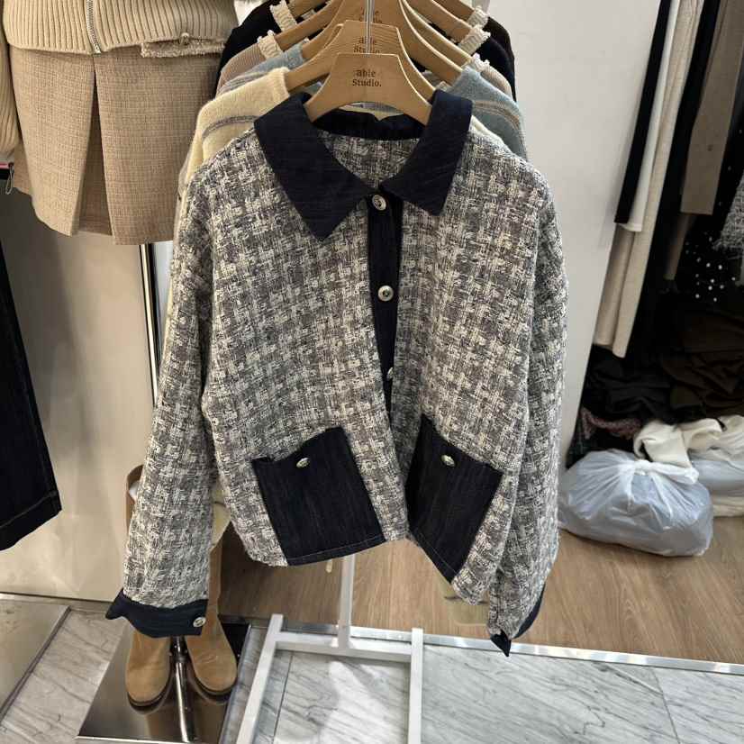 ABLESTUDIO東大門㊣實拍女裝新款25秋冬職業時尚人氣夾克花呢ABLESTUDIO夾克