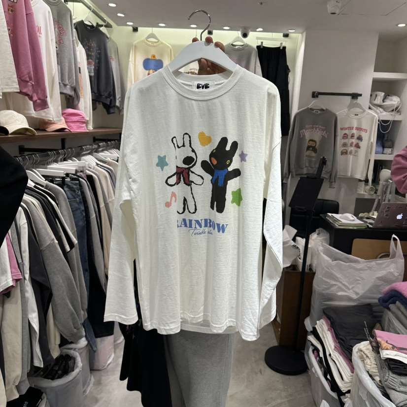 EVE東大門㊣代購女士新品休閑時尚熱賣推薦真品職業長袖T恤EVE長袖T恤