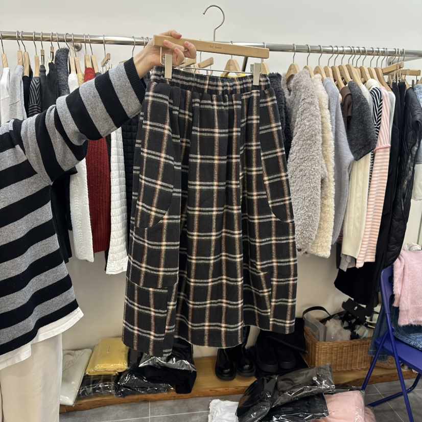 DELIGHT-L東大門㊣實拍女裝新品真品推薦職業長裙羊毛開衩DELIGHT-L長裙