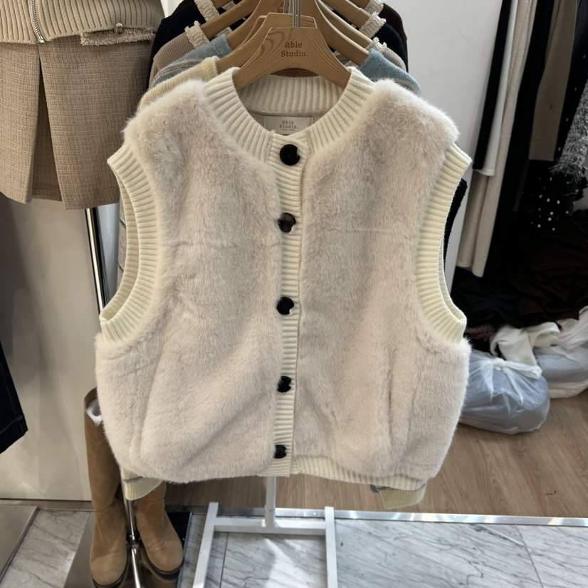 ABLESTUDIO東大門㊣實拍女士新款推薦25秋冬職業真品馬甲兔子ABLESTUDIO馬甲