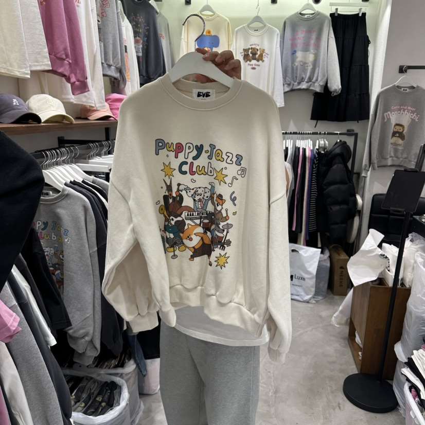 EVE東大門㊣代購女士新品熱賣職業人氣真品時尚25秋冬衛衣加絨EVE衛衣