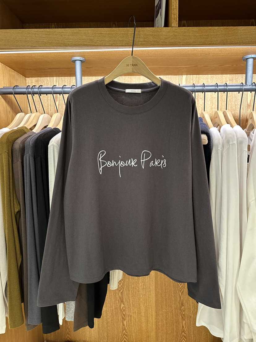 HI YANN東大門㊣實拍女裝新款休閑推薦人氣熱賣真品長袖T恤HI YANN長袖T恤