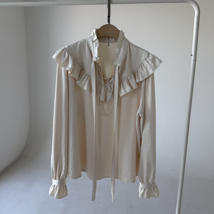 JENNY 1976韓國直郵㊣女士新款人氣休閑時尚襯衫蕾絲衫荷葉邊JENNY 1976襯衫/蕾絲衫